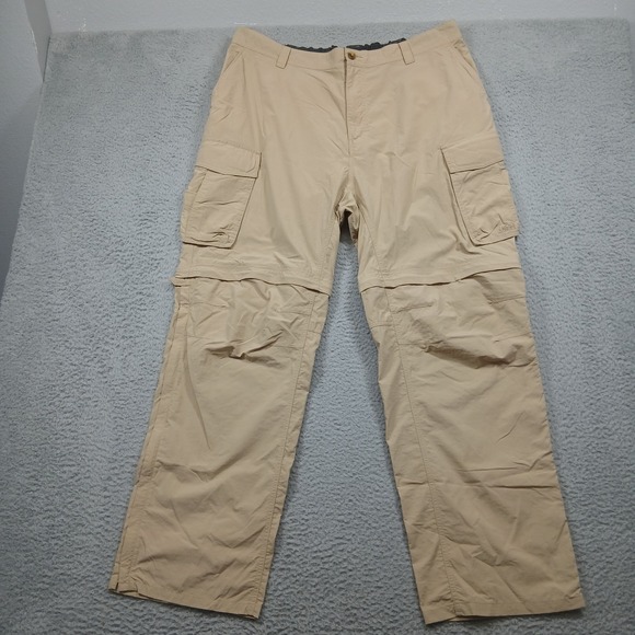 REI Convertible Cargo Pants‎ Men's XXL 32L Tan Nylon Hiking Outdoor - Picture 2 of 11